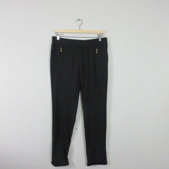Springfield Pull on Pants Women EU 38 S Black Trousers Casual Zipped Pockets 158 - Picture 1 of 8